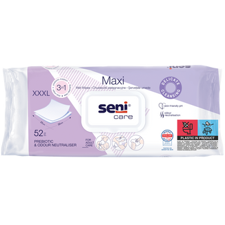 Seni Care Maxi, chusteczki nawilżane, pielęgnacyjne 3w1, XXXL, 52 sztuki Seni Care Maxi, chusteczki nawilżane, pielęgnacyjne 3w1, XXXL, 52 sztuki - zdjęcie produktu