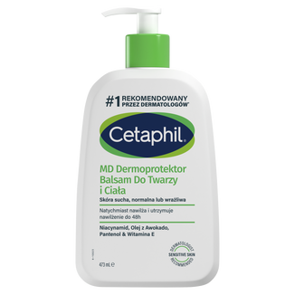 Cetaphil MD Dermoprotektor, balsam nawilżający do twarzy i ciała, skóra sucha i wrażliwa, z pompką, 473 ml - zdjęcie produktu