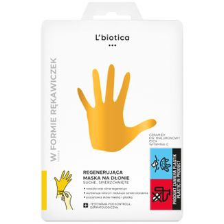 L'Biotica, maska regenerująca na dłonie, nasączone rękawiczki, 1 para L'Biotica, maska regenerująca na dłonie, nasączone rękawiczki, 1 para - zdjęcie produktu