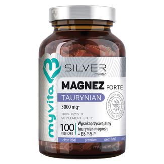 MyVita Silver Magnez Forte Taurynian, 100 kapsułek MyVita Silver Magnez Forte Taurynian, 100 kapsułek - zdjęcie produktu