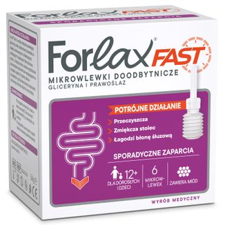 Forlax Fast, mikrowlewki doodbytnicze, 9 g x 6 sztuk - zdjęcie produktu