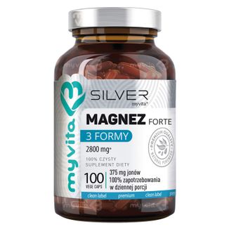 MyVita Silver Magnez Forte 3 Formy, 100 kapsułek MyVita Silver Magnez Forte 3 Formy, 100 kapsułek - zdjęcie produktu