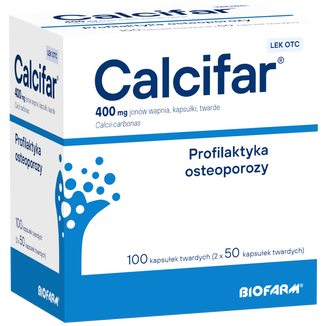 Calcifar 400 mg, 100 kapsułek Calcifar 400 mg, 100 kapsułek - zdjęcie produktu