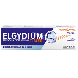 Elgydium Timer, edukacyjna pasta do zębów zmieniająca kolor, przeciwpróchnicowa, od 3 lat, 50 ml - zdjęcie produktu