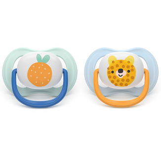 Avent Ultra Air Happy, ortodontyczny smoczek uspokajający, 0-6 miesięcy, silikonowy, symetryczny, zielony/ niebieski, 2 sztuki - zdjęcie produktu