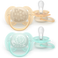Avent Ultra Soft Forest Friends, smoczek uspokajający, 0-6 miesięcy, silikonowy, symetryczny, żółty, niebieski, 2 sztuki - miniaturka 2 zdjęcia produktu