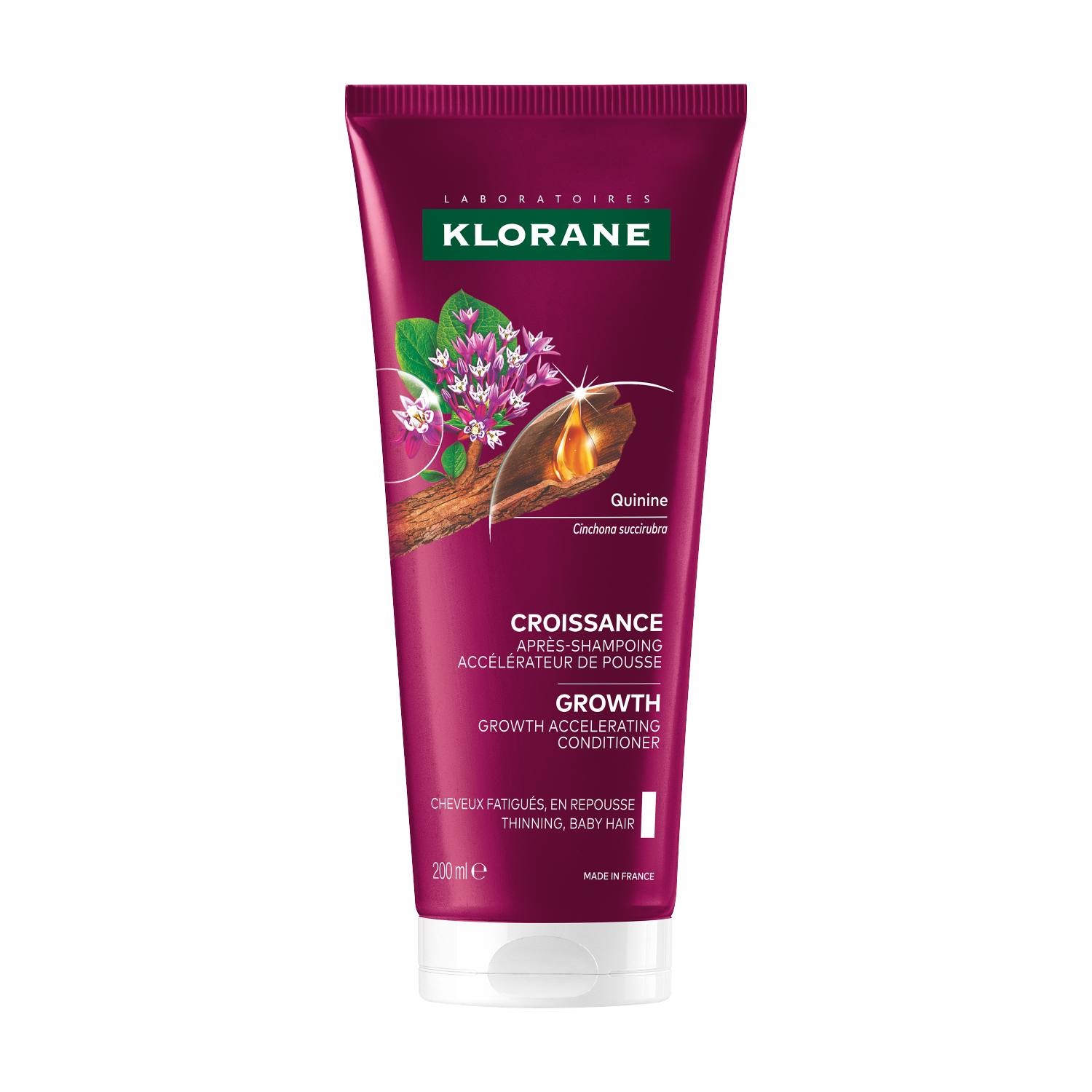 Klorane Klorane Wzrost, odżywka przyspieszająca wzrost włosów, 200 ml — Składniki i ocena