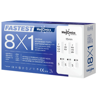 LabHome Test Combo 8w1 SARS-COV-2/Flu A/B/RSV/ADV/PIV/HRV/MPV, test diagnostyczny na obecność 8 wirusów, 1 sztuka - zdjęcie produktu