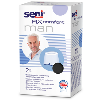 Seni Fix Comfort Man, majtki mocujące do pieluch anatomicznych, rozmiar XL, czarne, 2 sztuki - zdjęcie produktu
