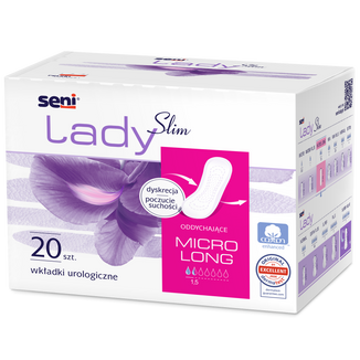 Seni Lady Slim, wkładki urologiczne, Micro Long, 20 sztuk Seni Lady Slim, wkładki urologiczne, Micro Long, 20 sztuk - zdjęcie produktu