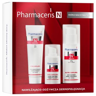 Zestaw Pharmaceris N, nawilżająco-odżywcza dermopielęgnacja skóry naczynkowej, krem, 50 ml + krem, 50 ml + krem pod oczy, 15 ml - zdjęcie produktu