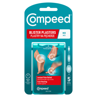 Compeed, plastry na pęcherze, hydrokoloidowe, Mix, 5 sztuk Compeed, plastry na pęcherze, hydrokoloidowe, Mix, 5 sztuk - zdjęcie produktu