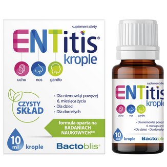 ENTitis krople, dla niemowląt powyżej 6 miesiąca, 10 ml ENTitis krople, dla niemowląt powyżej 6 miesiąca, 10 ml - zdjęcie produktu