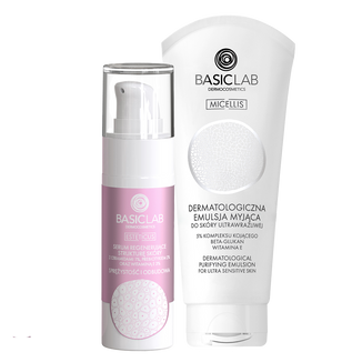 Zestaw BasicLab Regeneracja i ukojenie, Esteticus, serum, 30 ml + Micellis, emulsja myjąca, 100 ml - zdjęcie produktu