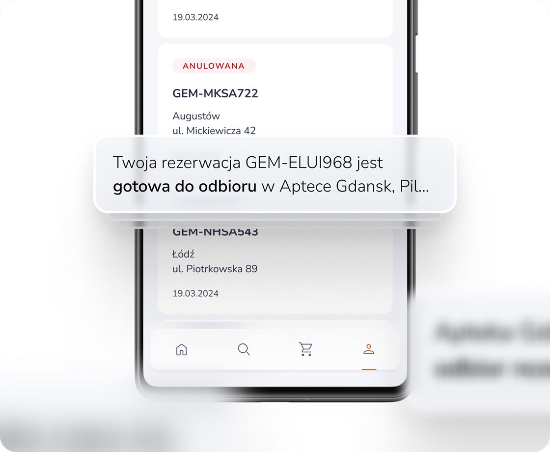 Powiadomienia o rezerwacji w aplikacji